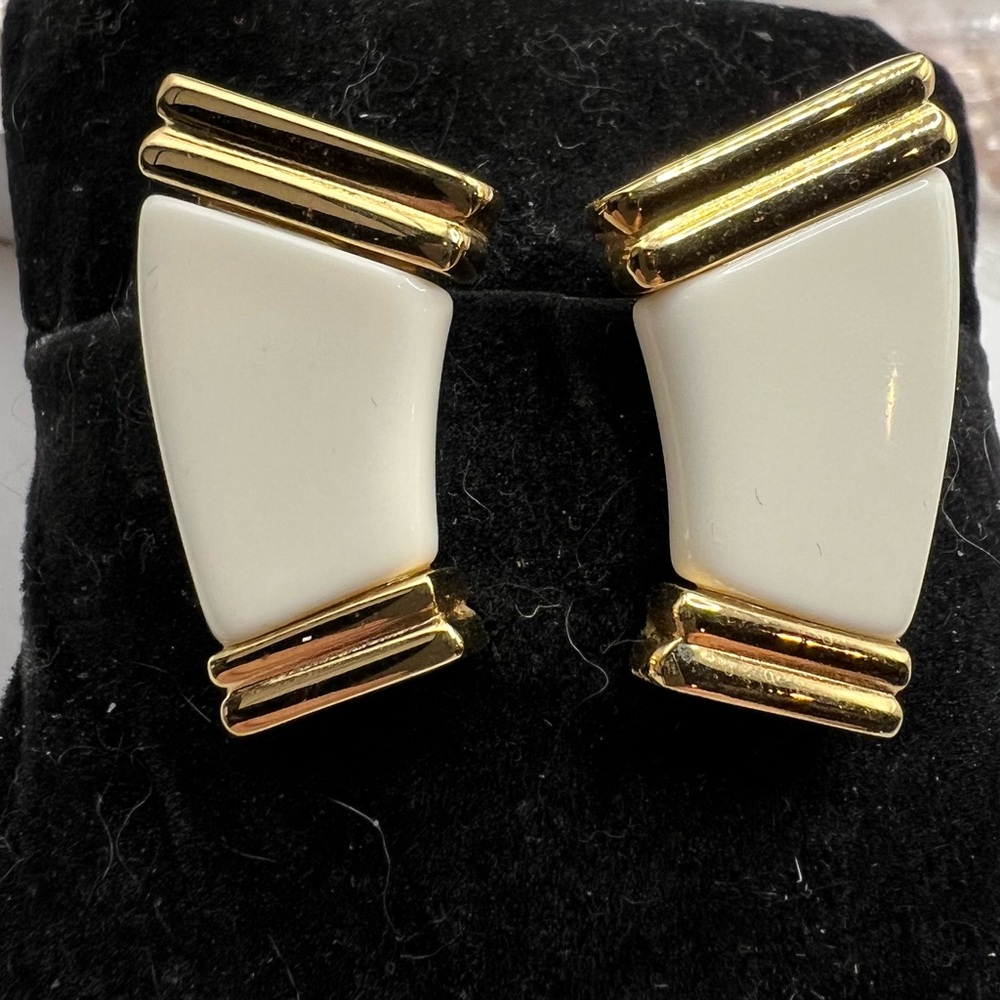 Givenchy Gold and Cream Clip Earrings